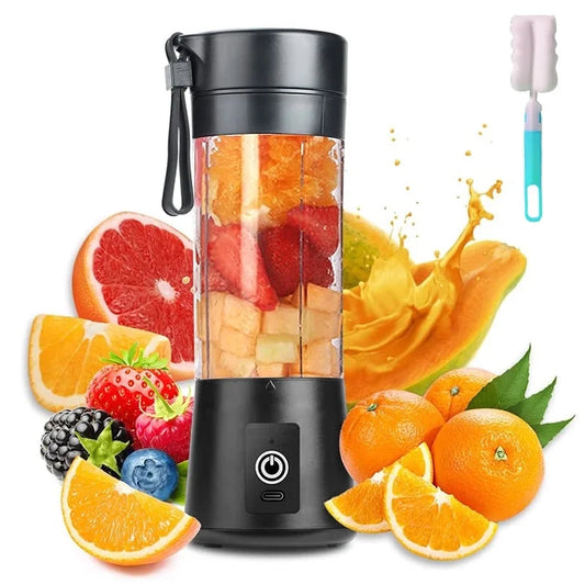 Portable Blender Cup,Electric USB Juicer Blender,Mini Blender Portable Blender for Shakes and Smoothies, Juice,380Ml, Six Blades Great for Mixing,